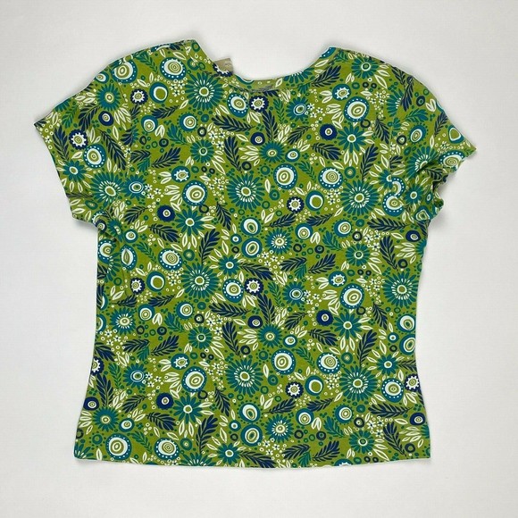 NWT Women's FieldGear Petite Medium Green Floral Print Short Sleeve Shirt - Picture 5 of 6
